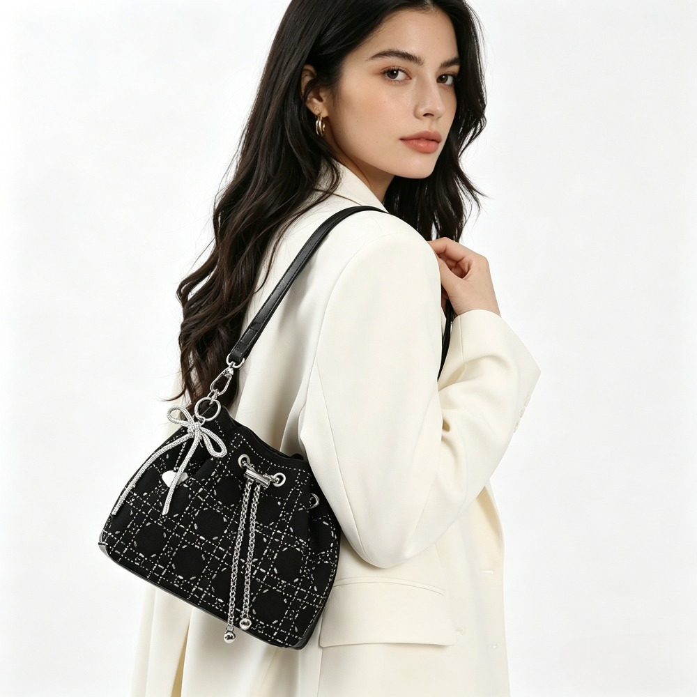 Women Bags Ck - CK&WQ Spring Summer Drawstring Bucket Bag