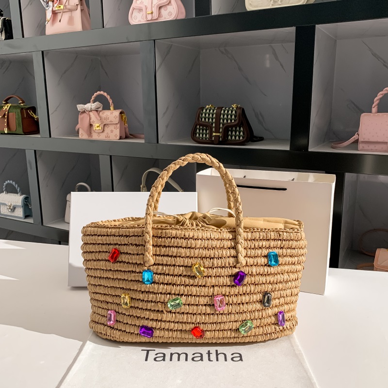 Women'S Bags Holiday - Summer Straw Woven Handmade Handbag Large