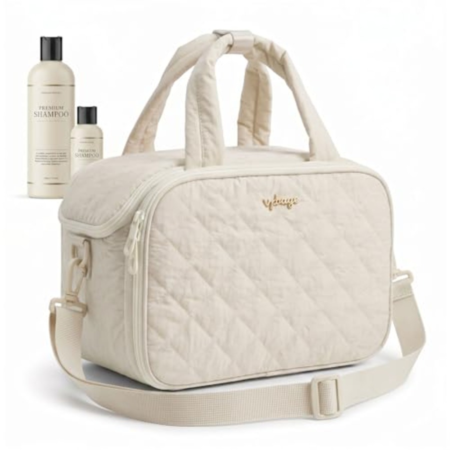 Woman In Bag - Large Quilted Toiletry Bag for Women,