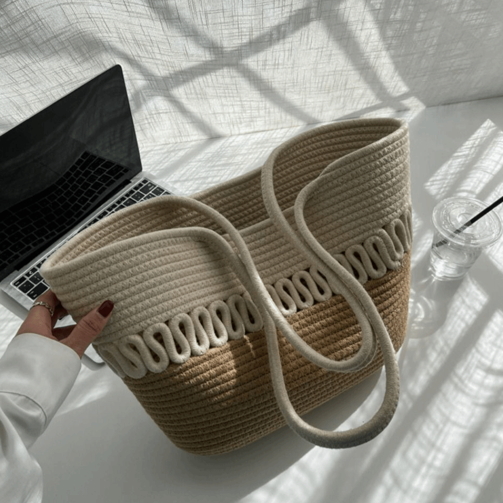 Casual Nylon Woven Tote Bag Kn - Woven Straw Bag review and price