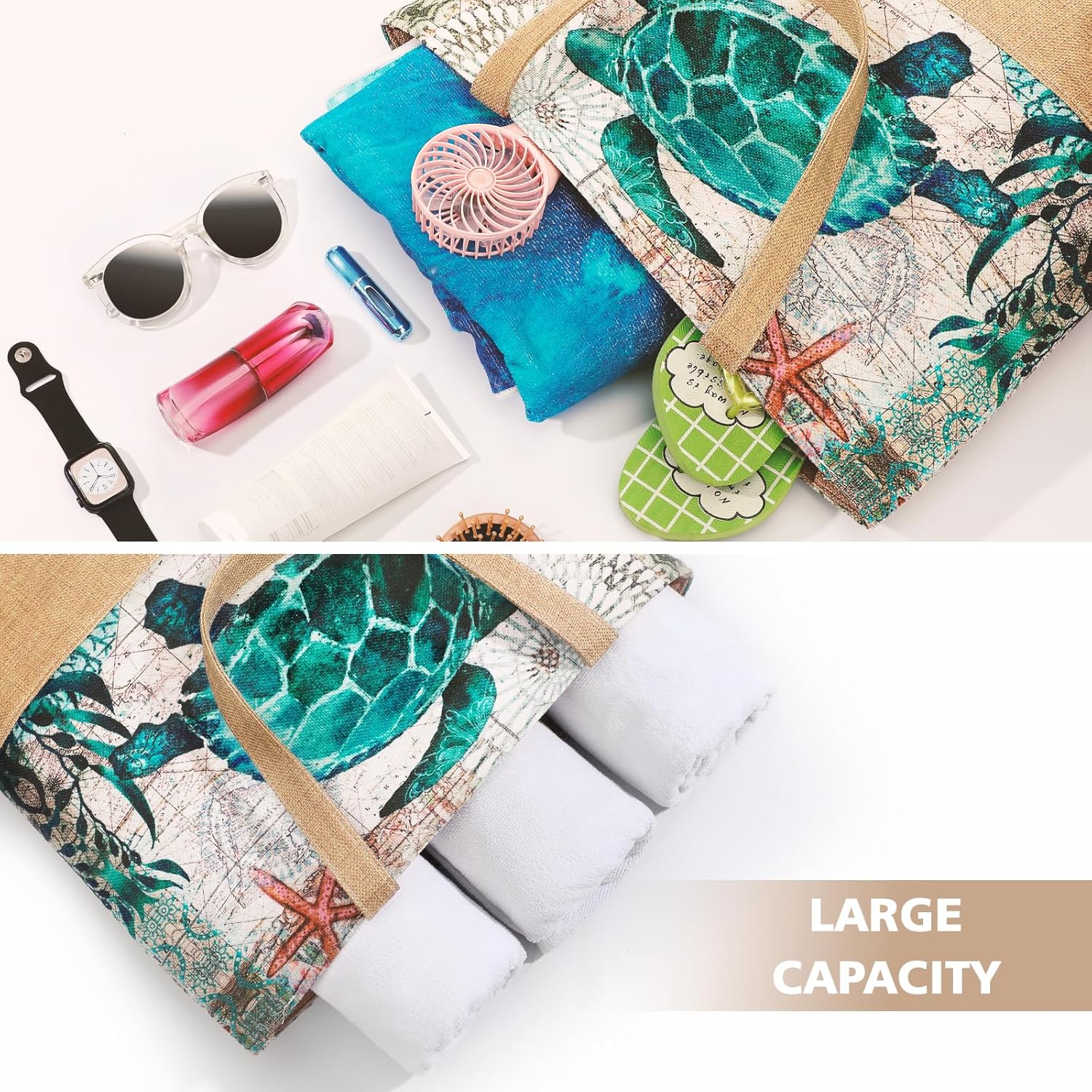 Large Beach Bag for Women with - Woven Straw Bag review and price