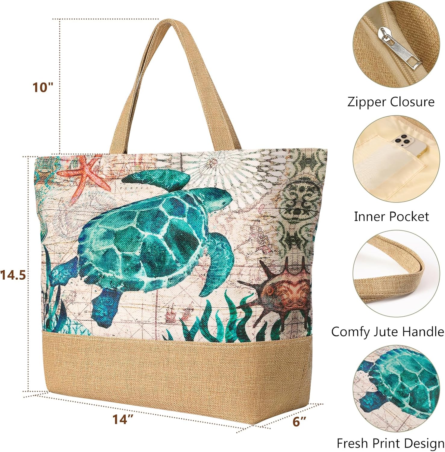 Large Beach Bag for Women with - Woven Straw Bag review and price
