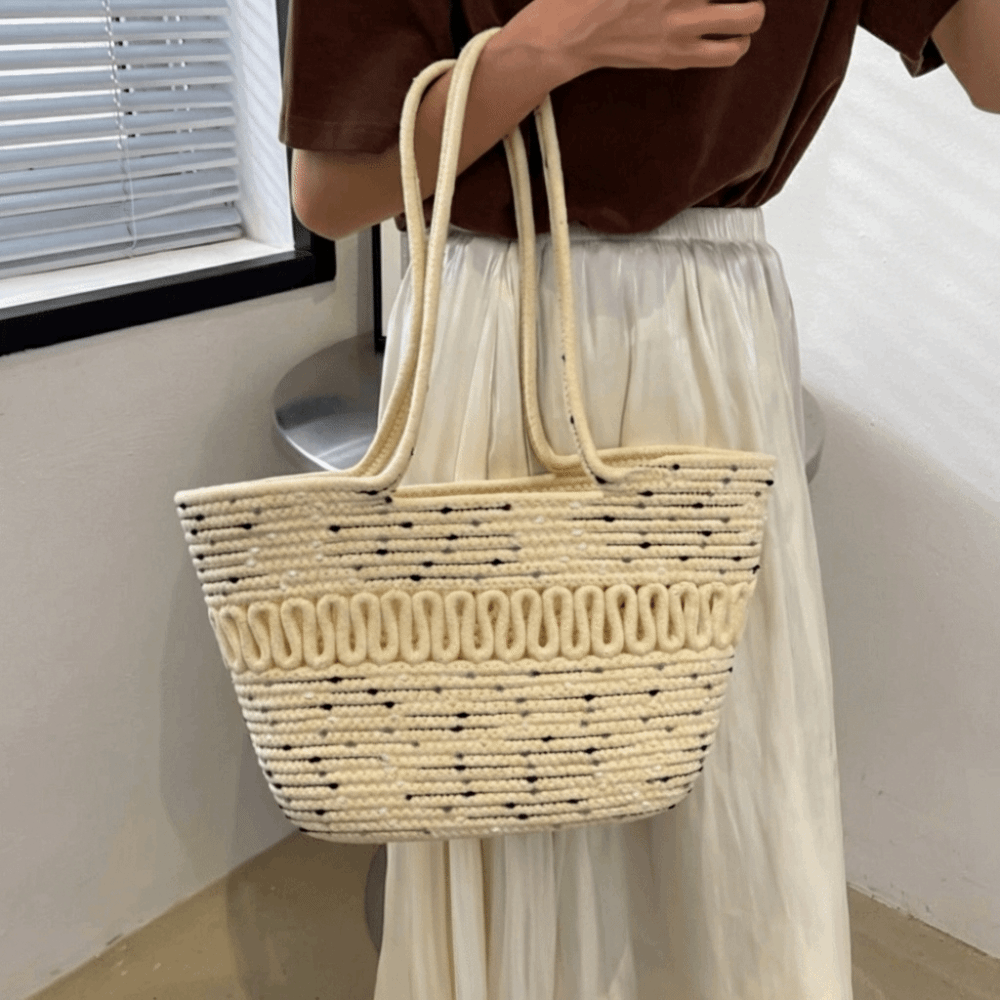 Casual Nylon Woven Tote Bag Kn - Woven Straw Bag review and price
