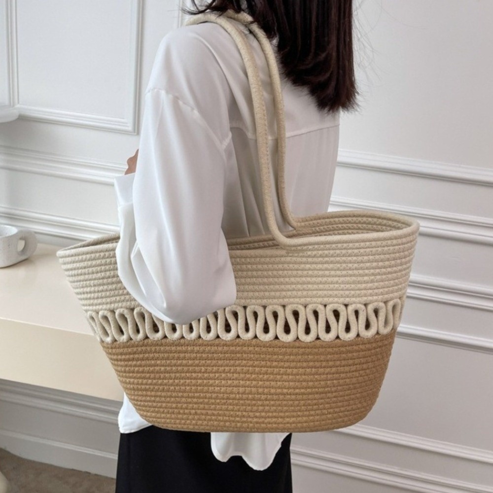 Casual Nylon Woven Tote Bag Kn - Woven Straw Bag review and price