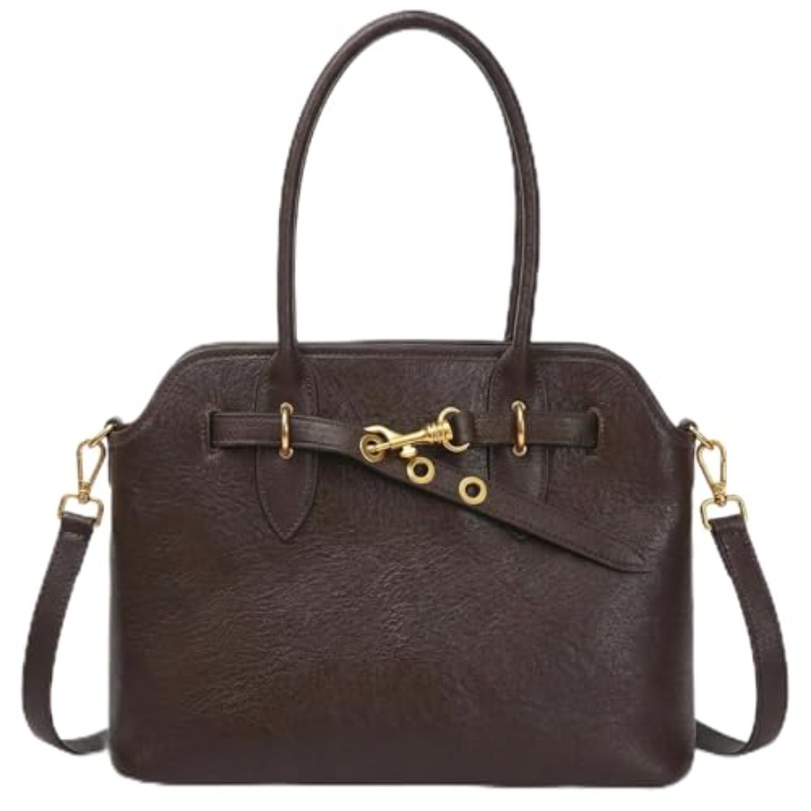 Genuine Leather Satchel Crossb - Top Handle Structured review and price