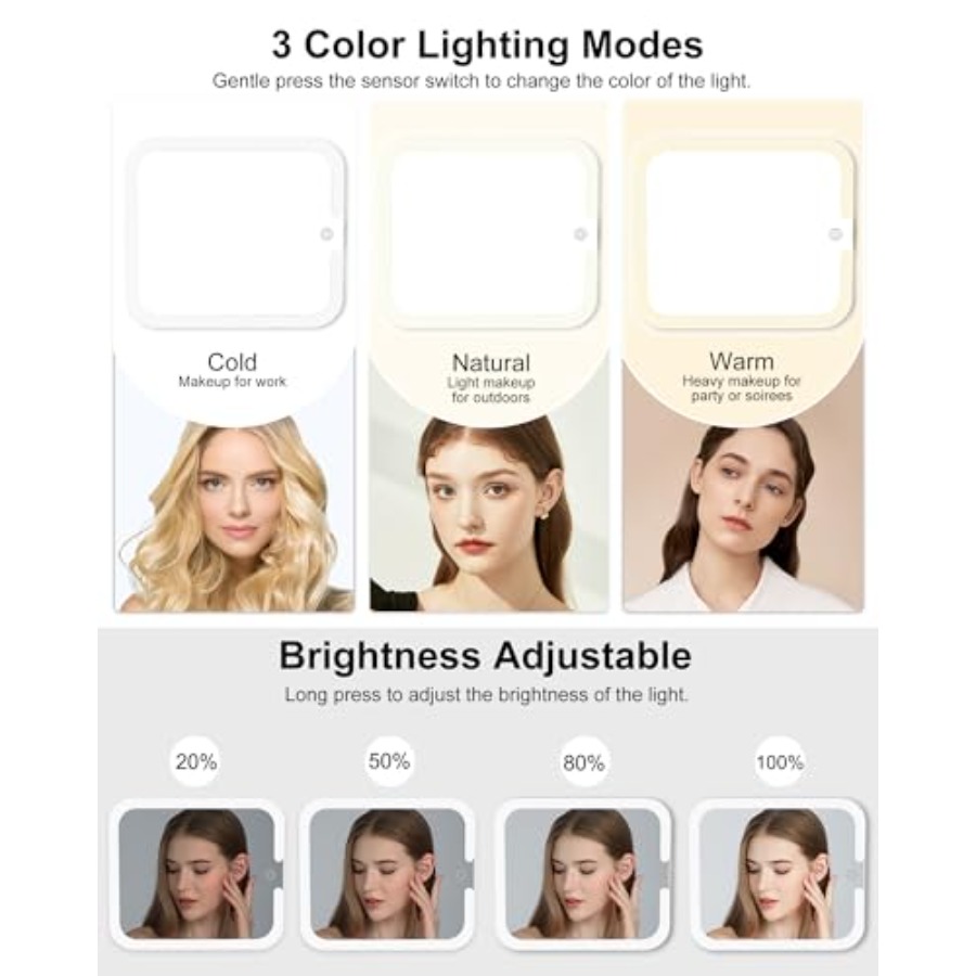 Makeup Bag with LED Mirror, Tr - Women Vanity Bags review and price