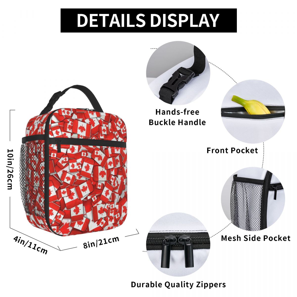 Canada Flag Pattern Insulated  - Women Bags In Canada review and price