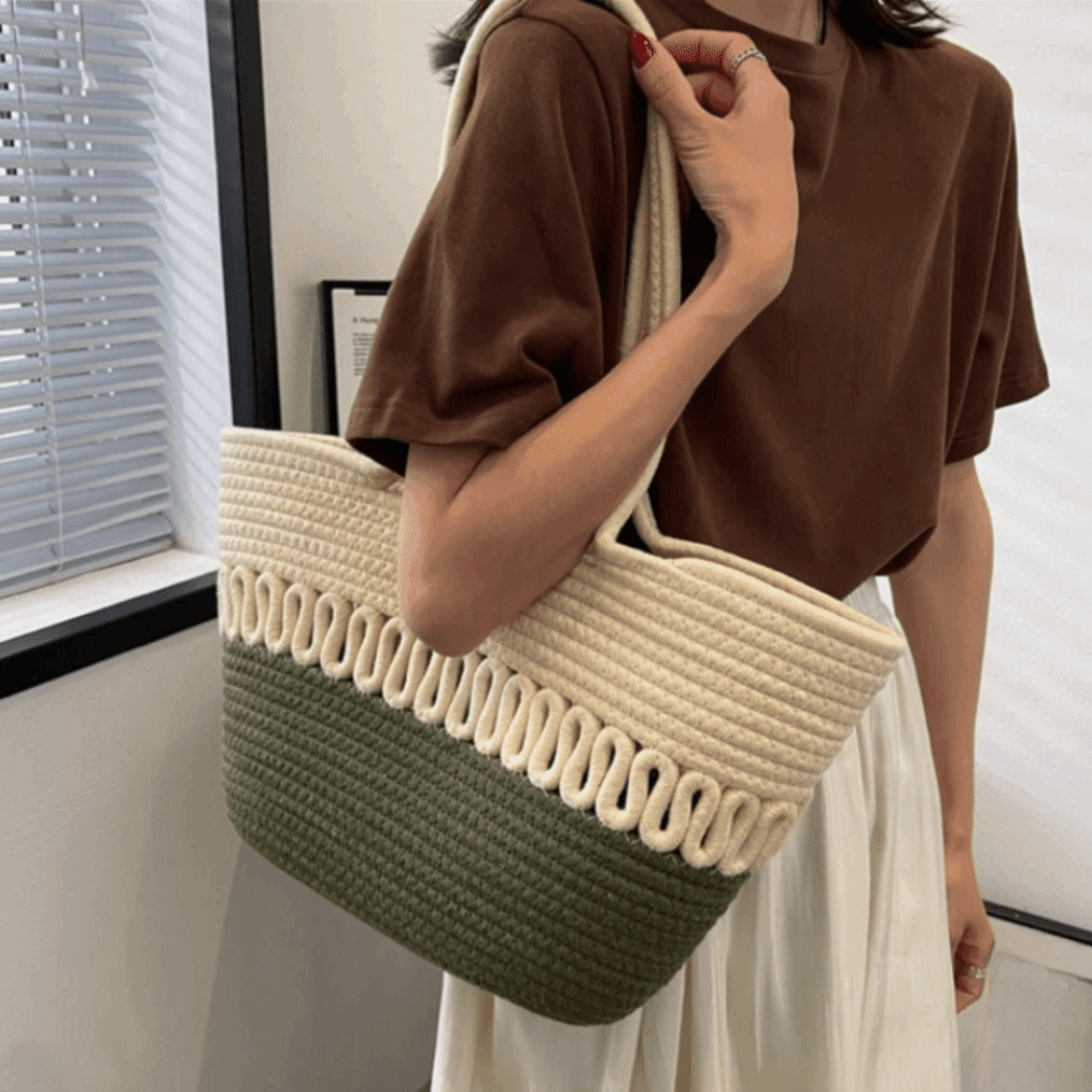 Shoulder Bag Nylon Woven Tote  - Woven Straw Bag review and price