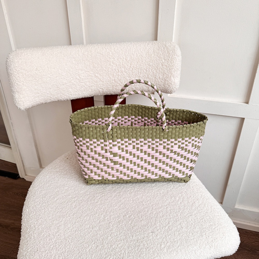 Cute PVC Handbag Weave Bag Lar - Women'S Bags Holiday review and price
