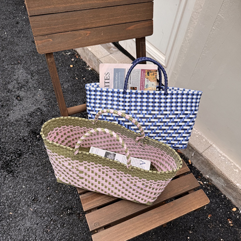 Cute PVC Handbag Weave Bag Lar - Women'S Bags Holiday review and price
