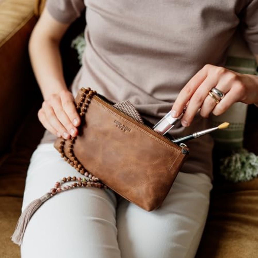 Vintage Genuine Leather Makeup - Woman In Bag review and price