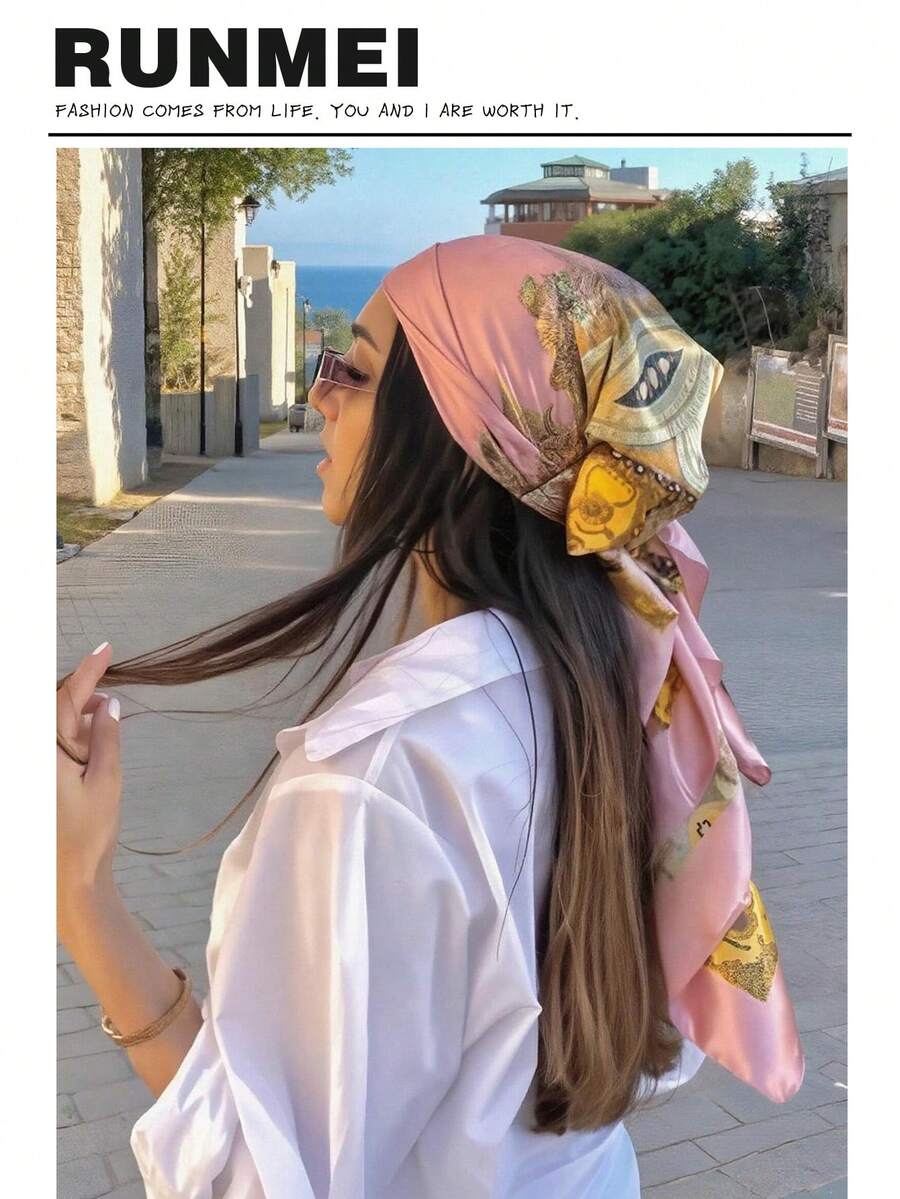 Soft Pink Satin Square Scarf W - Women'S Bags Everyday review and price