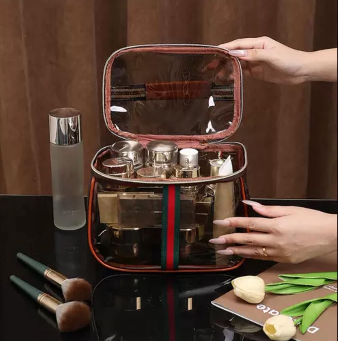 Retro Vanity Bag, Clear Makeup - Women Vanity Bags review and price